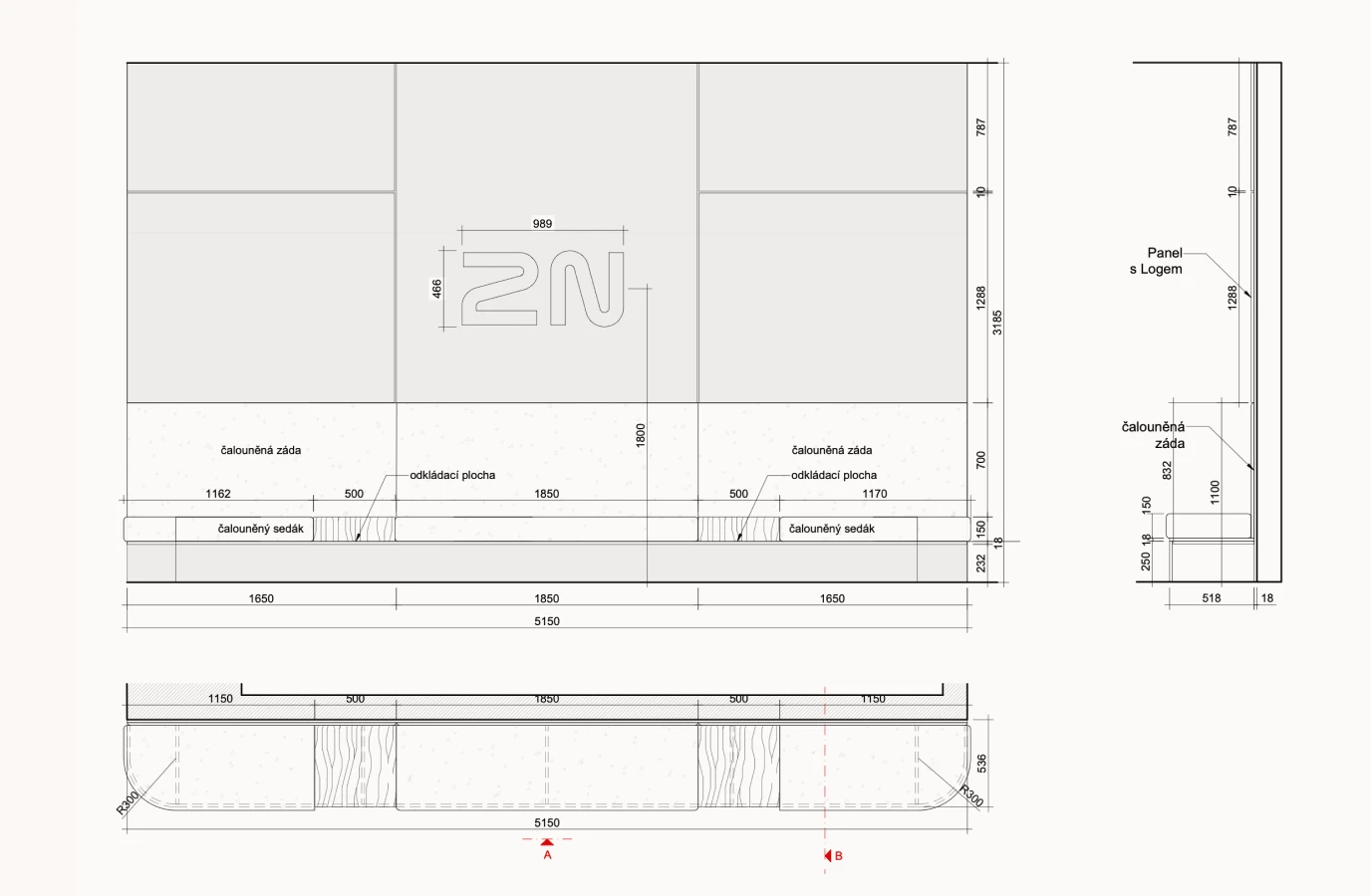 Kanceláře – výkres detail