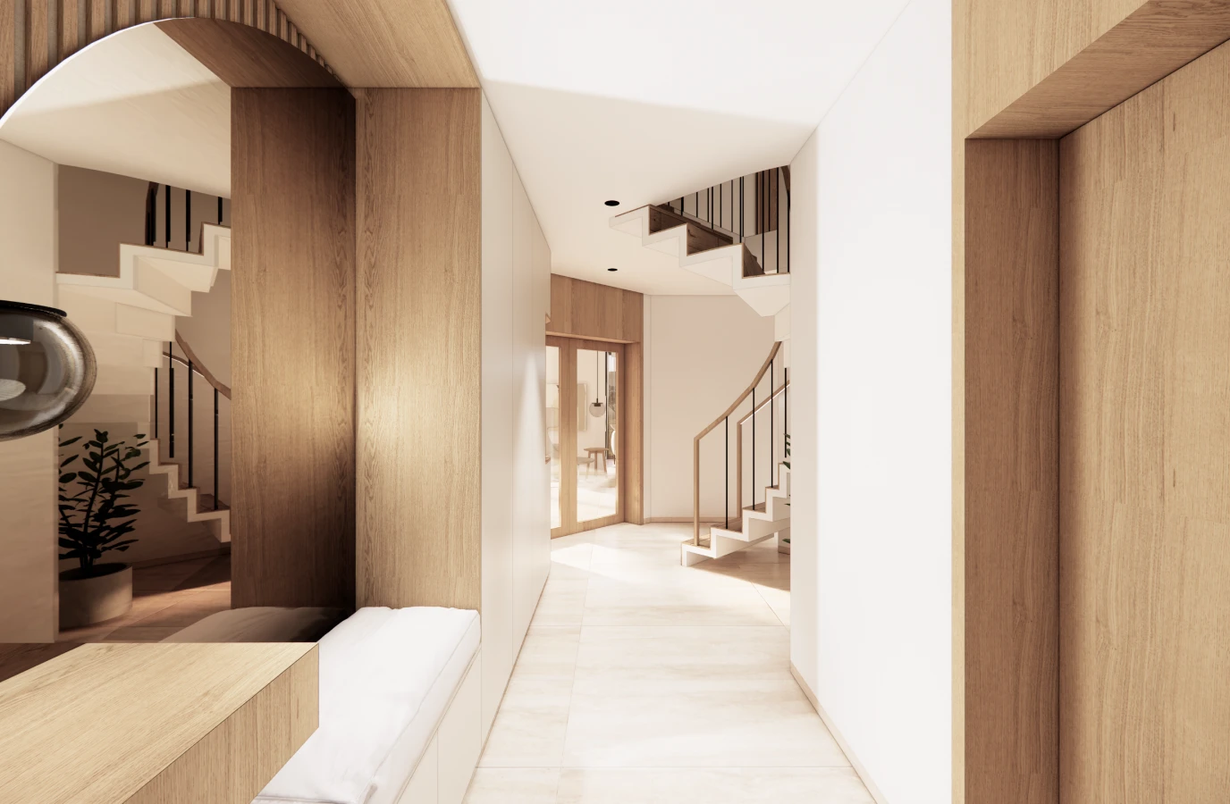 Rodinný dům – chodba a schodiště