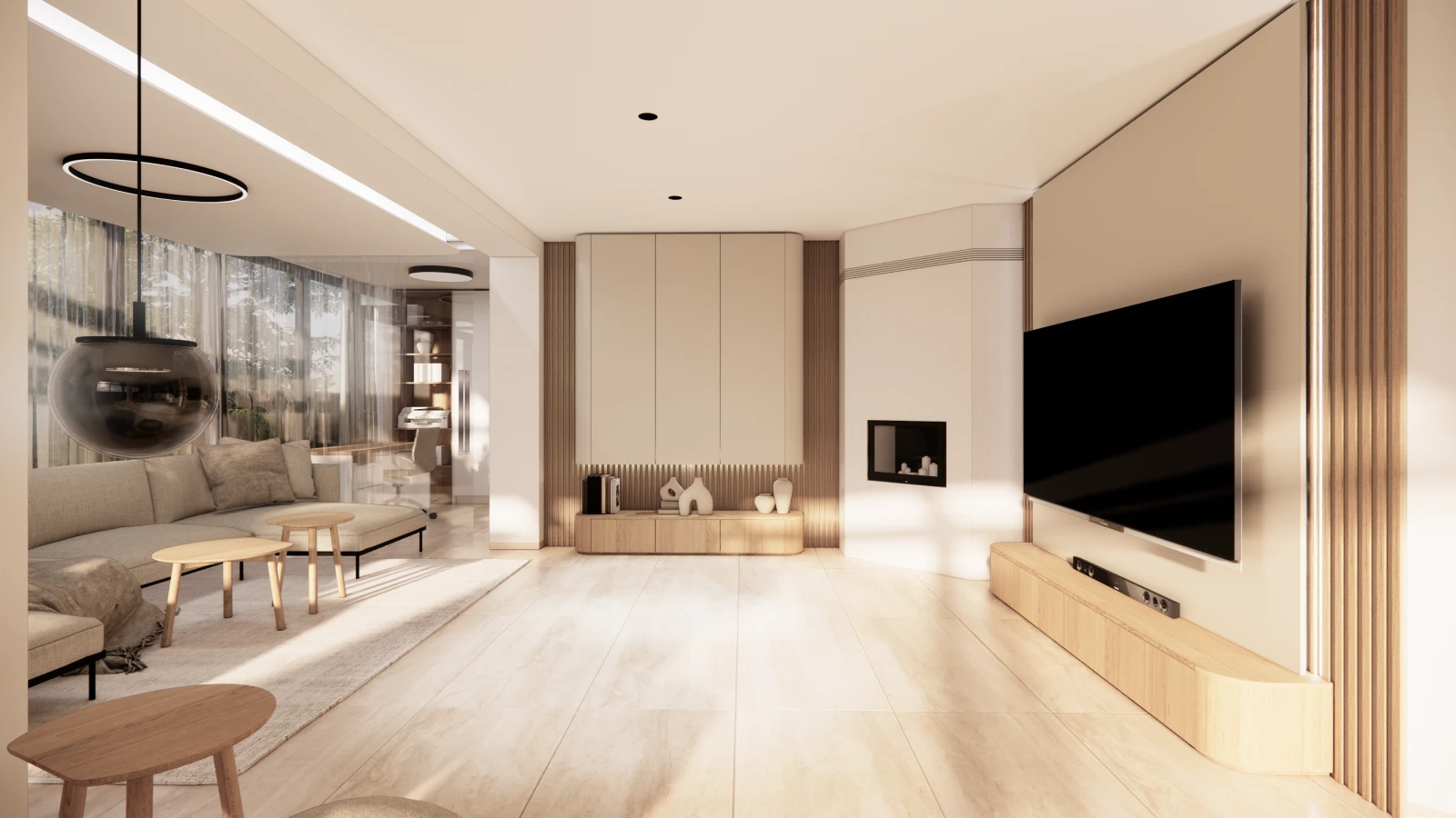 Rodinný dům – obývací pokoj