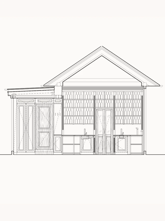 Vinárna – výkres fasády